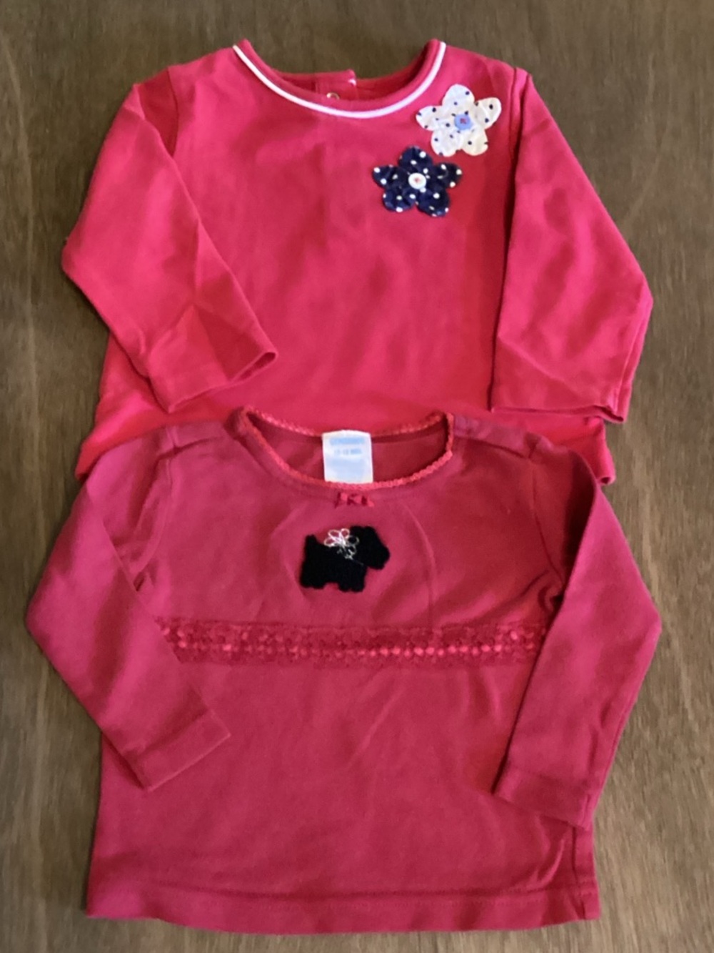Gymboree Girls' Long-Sleeve Pink Floral & Puppy Top Set Of Two 12-18 Months